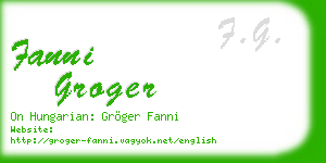 fanni groger business card